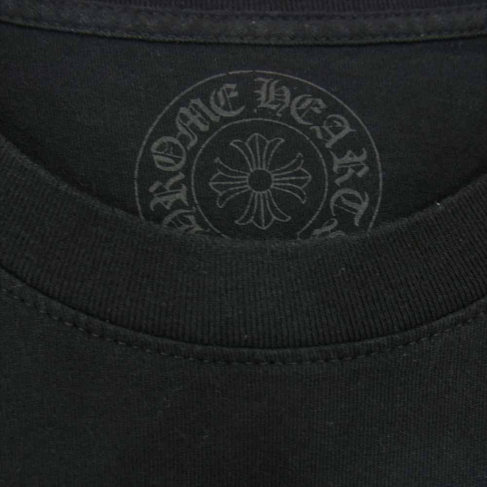 CHROME HEARTS クロムハーツ（原本無） スクロールラベル ロゴ プリント 長袖 ポケット Tシャツ ブラック系 L【中古】