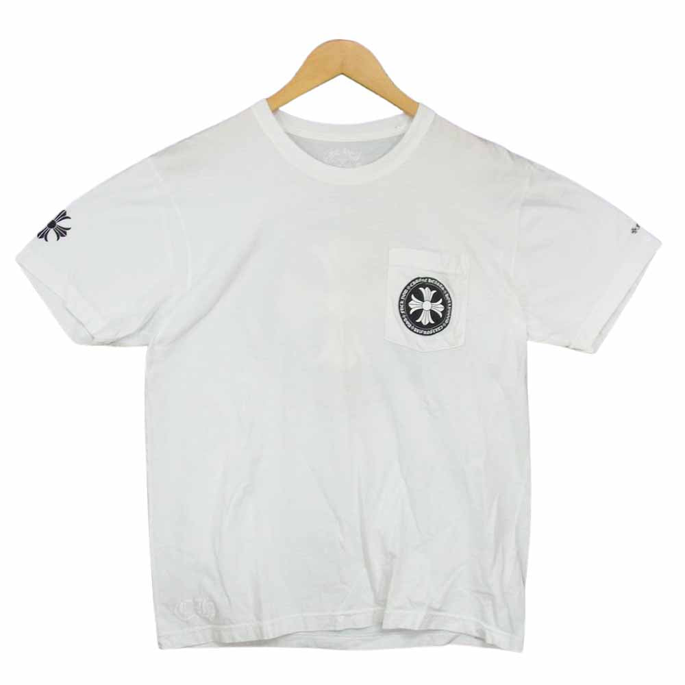 CHROME HEARTS クロムハーツ（原本無） CHプラス プリント 半袖 ポケット Tシャツ ホワイト ホワイト系 L【中古】
