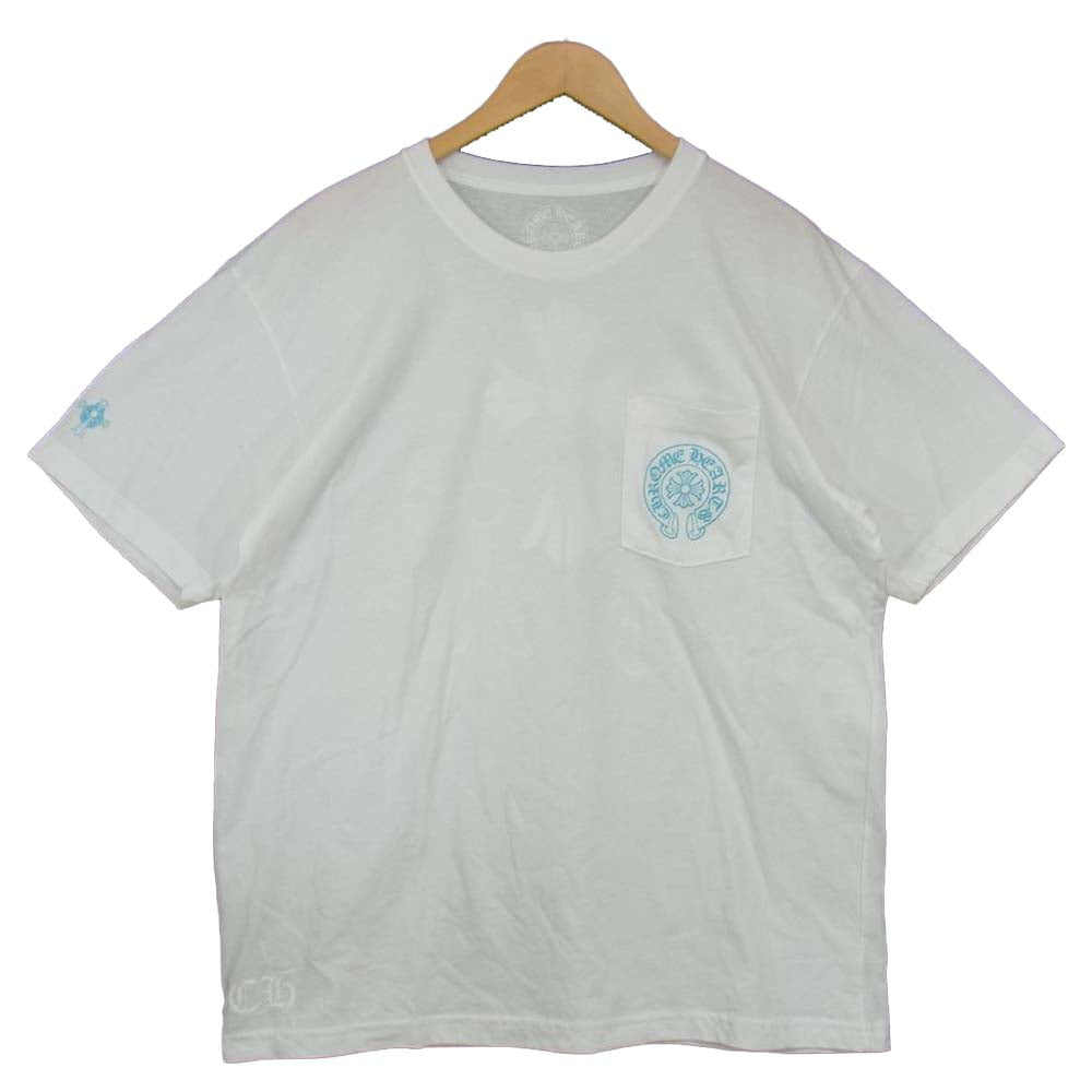 CHROME HEARTS クロムハーツ（原本無） 3 CEMETERY CROSS セメタリークロス ホースシュー プリント 半袖 ポケット Tシャツ ホワイト系 XL【中古】