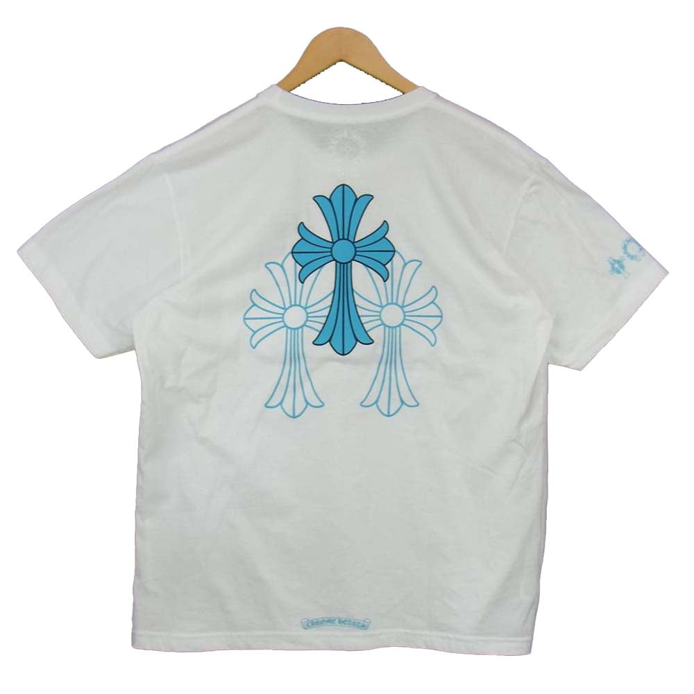 CHROME HEARTS クロムハーツ（原本無） 3 CEMETERY CROSS セメタリークロス ホースシュー プリント 半袖 ポケット Tシャツ ホワイト系 XL【中古】