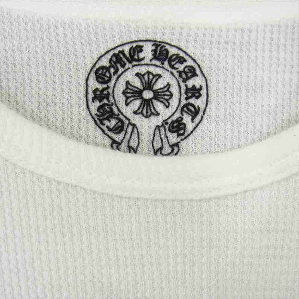 CHROME HEARTS クロムハーツ（原本無） CHクロス スクロールラベル サーマル ロングスリーブ 長袖 Tシャツ ホワイト系【中古】