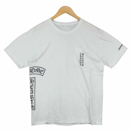 CHROME HEARTS クロムハーツ（原本無） Side Logo Tee サイドロゴ ホースシュー バックプリント 半袖 Tシャツ ホワイト系 L【中古】