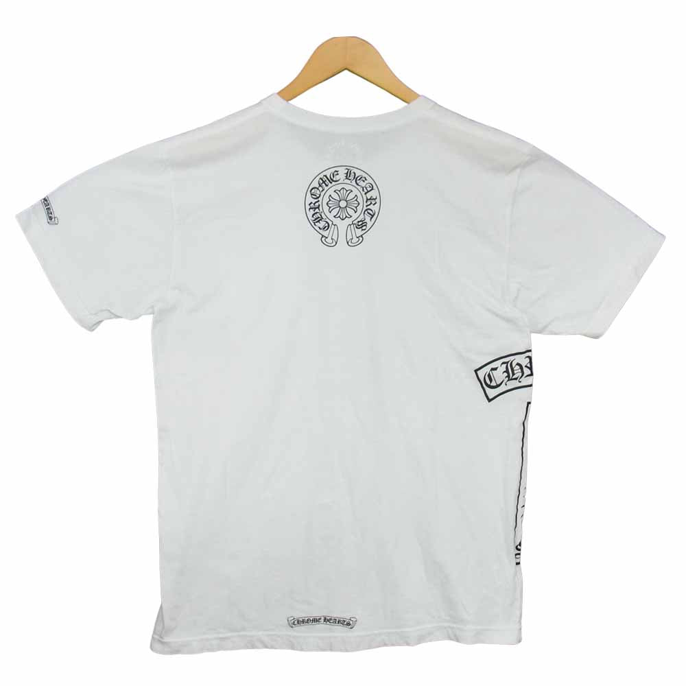 CHROME HEARTS クロムハーツ（原本無） Side Logo Tee サイドロゴ ホースシュー バックプリント 半袖 Tシャツ ホワイト系 L【中古】