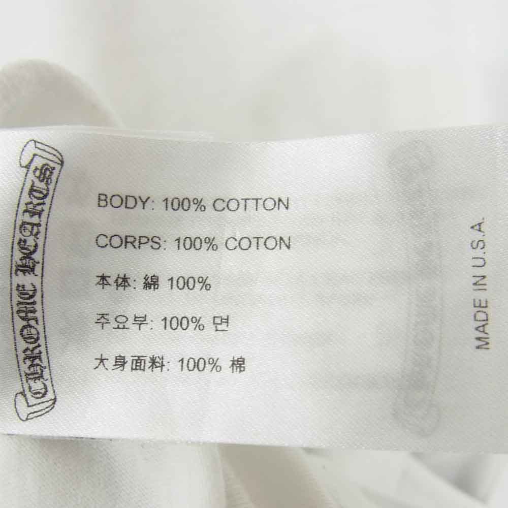CHROME HEARTS クロムハーツ（原本無） USA スクロールラベル バック プリント 長袖 ポケット  Tシャツ ホワイト系 L【中古】