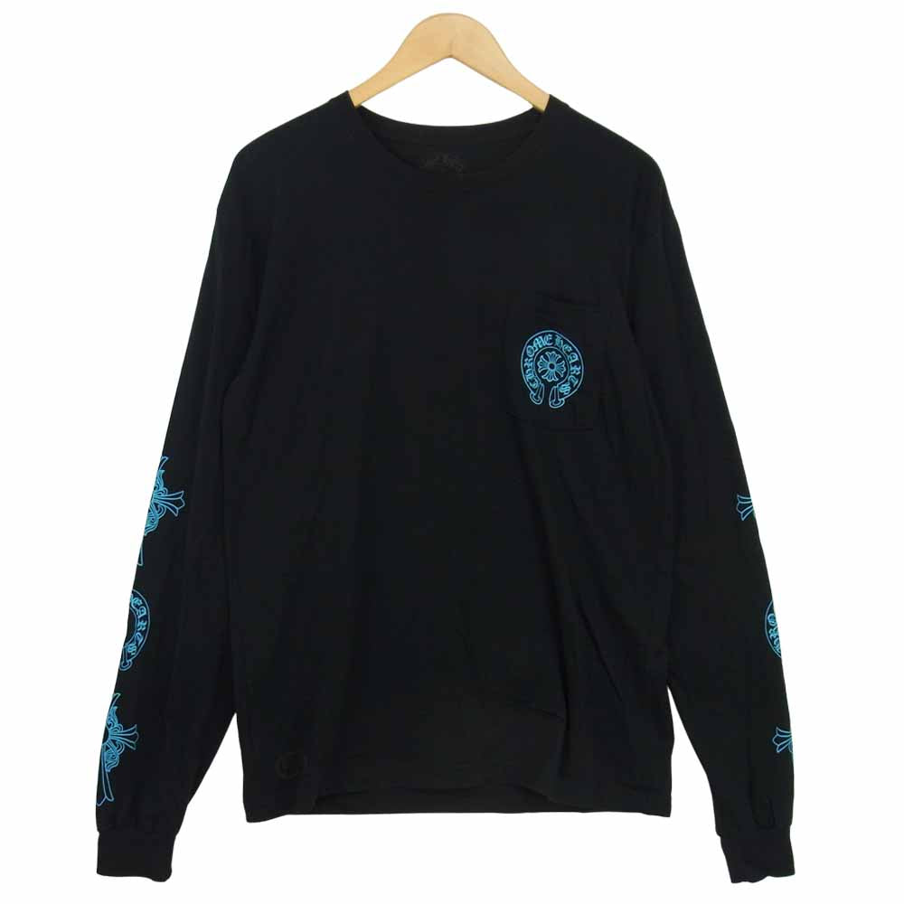 CHROME HEARTS クロムハーツ（原本無） セメタリークロス バック プリント 長袖 ポケット Tシャツ ブラック系 L【中古】