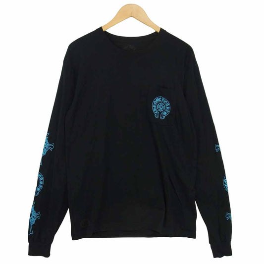 CHROME HEARTS クロムハーツ（原本無） セメタリークロス バック プリント 長袖 ポケット Tシャツ ブラック系 L【中古】