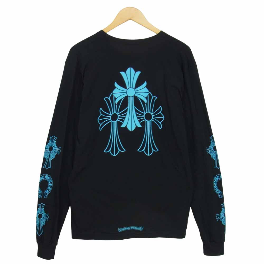CHROME HEARTS クロムハーツ（原本無） セメタリークロス バック プリント 長袖 ポケット Tシャツ ブラック系 L【中古】