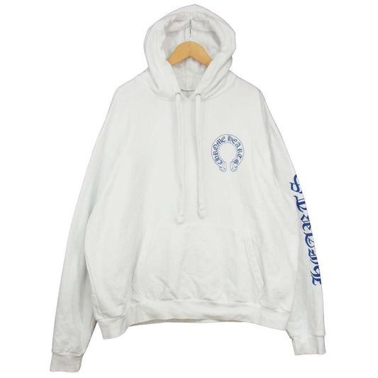 CHROME HEARTS クロムハーツ（原本無） クロス プリント プルオーバー フーディ パーカー ホワイト系 XL【中古】