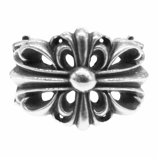 CHROME HEARTS クロムハーツ（原本無） DBL FLRL CRS RING ダブル フローラル クロス リング シルバー系【中古】