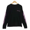 CHROME HEARTS クロムハーツ（原本無） MATTY BOY マッティボーイ USA FLORAL CROSS チョンパー 刺繍 サーマル 長袖 Tシャツ ブラック系 L【中古】