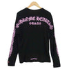 CHROME HEARTS クロムハーツ（原本無） MATTY BOY マッティボーイ USA FLORAL CROSS チョンパー 刺繍 サーマル 長袖 Tシャツ ブラック系 L【中古】