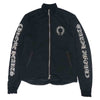 CHROME HEARTS クロムハーツ（原本無） TRACK JACKET トラックジャケット レザー切替 カシミヤ混 ダガー ジップ ジャージ ブラック系 M【中古】