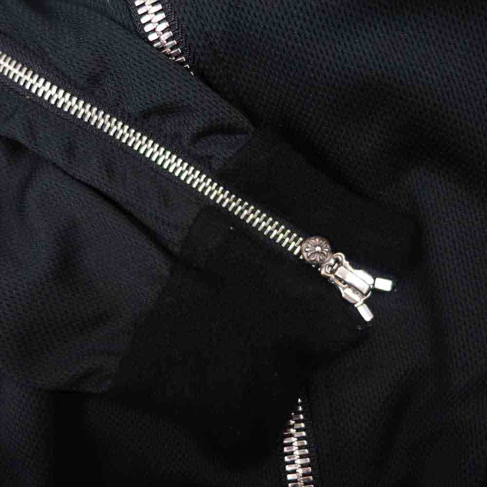 CHROME HEARTS クロムハーツ（原本無） TRACK JACKET トラックジャケット レザー切替 カシミヤ混 ダガー ジップ ジャージ ブラック系 M【中古】