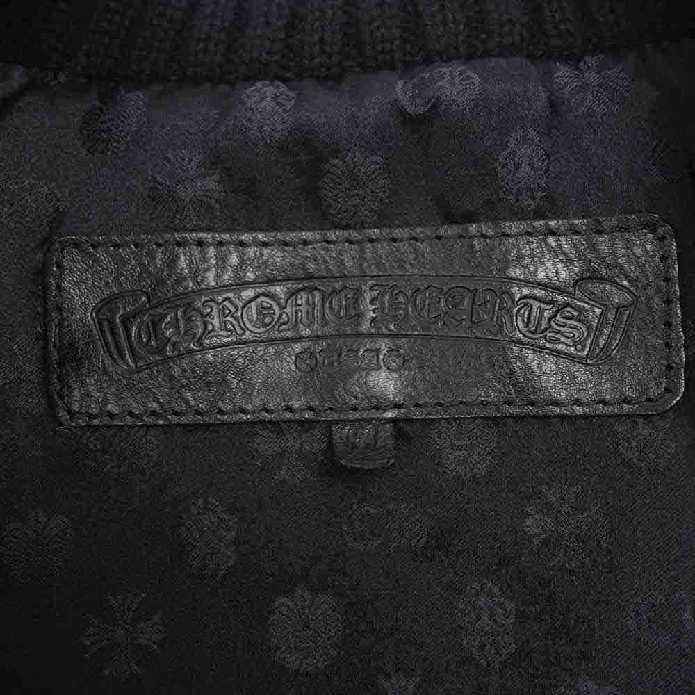CHROME HEARTS クロムハーツ（原本無） PAPA パパ バック クロスパッチ レザー キルティング ベスト ブラック系 M【中古】