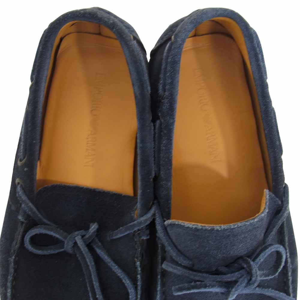 Emporio Armani エンポリオ・アルマーニ スウェード ドライビング シューズ モカシン ネイビー系【中古】
