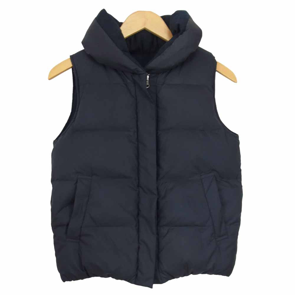 BMING by BEAMS 河田フェザー リバーシブル ダウンベスト ネイビー系 S【中古】