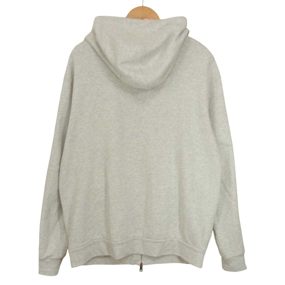 MONCLER モンクレール MAGLIA CON CAPPUCCID サイド ライン ダブルアップ ジップパーカー グレー系 L【中古】