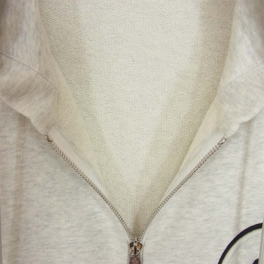 MONCLER モンクレール MAGLIA CON CAPPUCCID サイド ライン ダブルアップ ジップパーカー グレー系 L【中古】