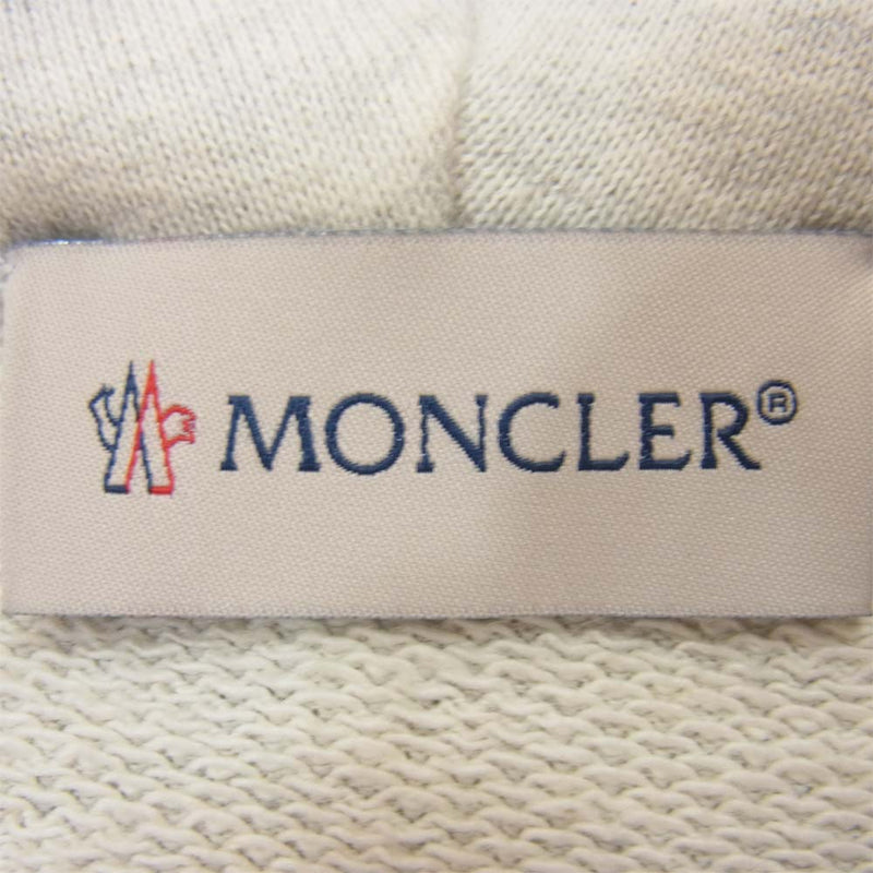 MONCLER モンクレール MAGLIA CON CAPPUCCID サイド ライン ダブルアップ ジップパーカー グレー系 L【中古】