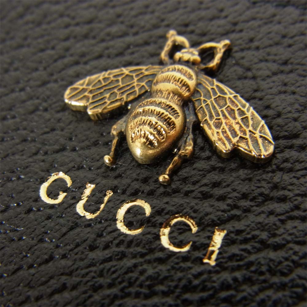 GUCCI グッチ 523684 Animalier BEE ビー アニマリエ レザー クラッチバッグ ブラック系【中古】