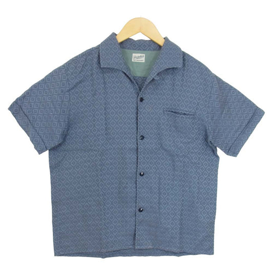 TENDERLOIN テンダーロイン T-S.G SHT 半袖 総柄 オープンカラー シャツ ブルー系 M【中古】