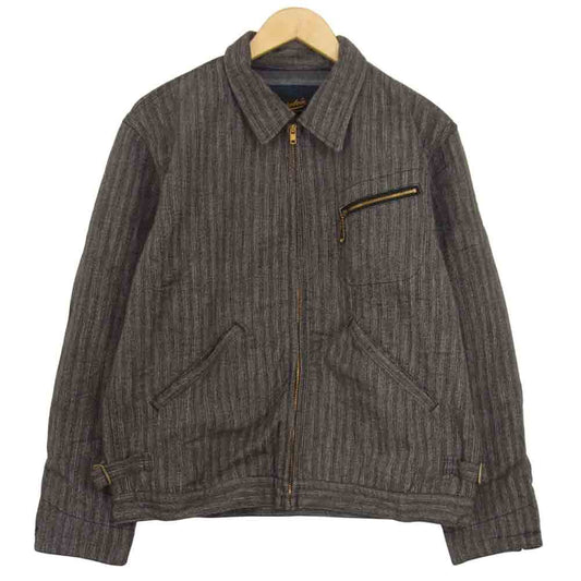 TENDERLOIN テンダーロイン T-COVERT JKT 裏地ブランケット コバード ストライプ ジャケット チャコール系 M【中古】