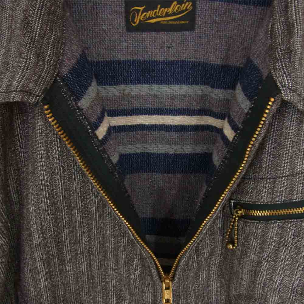 TENDERLOIN テンダーロイン T-COVERT JKT 裏地ブランケット コバード ストライプ ジャケット チャコール系 M【中古】