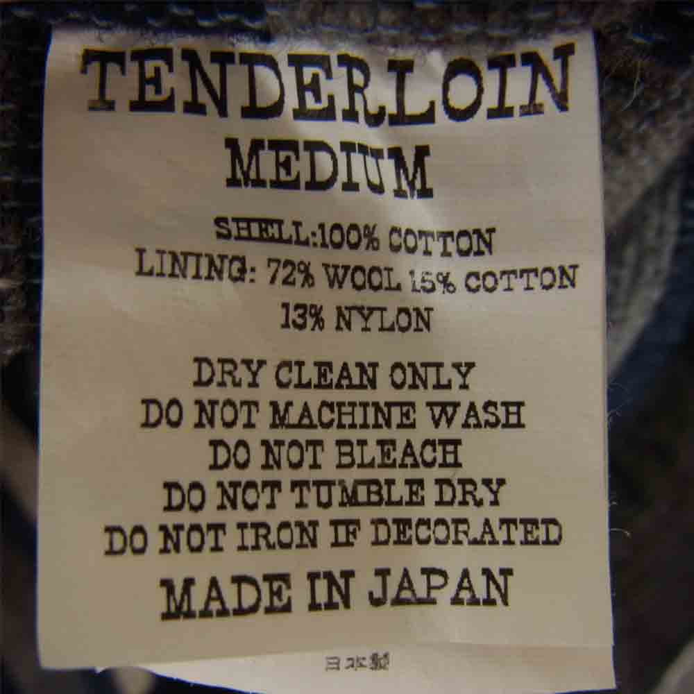 TENDERLOIN テンダーロイン T-COVERT JKT 裏地ブランケット コバード ストライプ ジャケット チャコール系 M【中古】