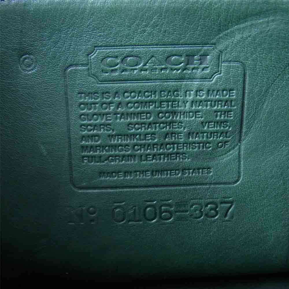 COACH コーチ 0106-337 オールド レザー ショルダー ショルダーバッグ グリーン系【中古】