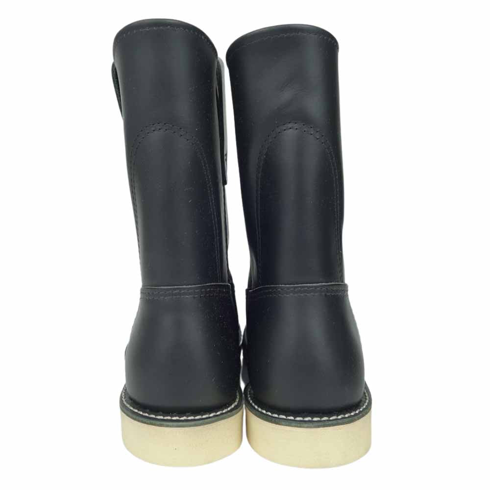 RED WING レッドウィング 8169 刺繡羽タグ Pecos Cushion sole ペコス ブーツ US7 ブラック系 7E【極上美品】【中古】
