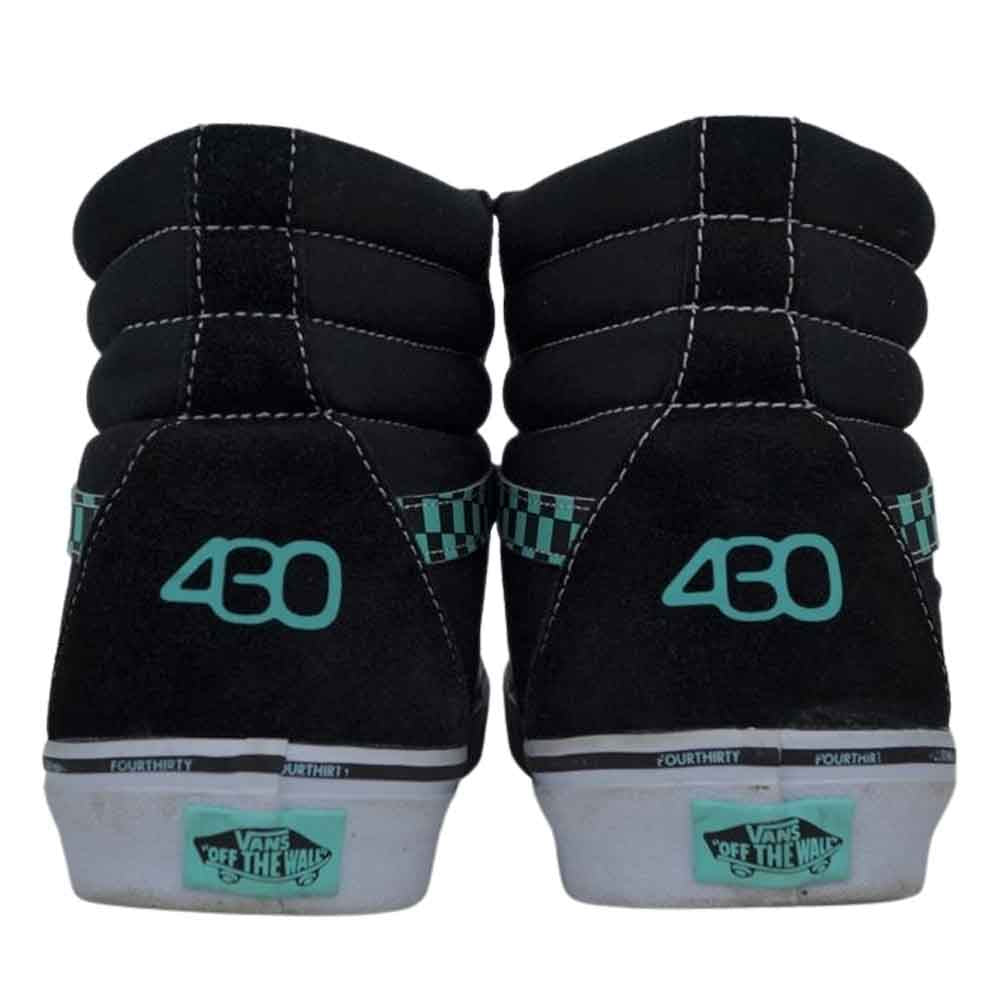 VANS バンズ 598645-0001 × 430 FOURTHIRTY SK8-HI スケハイ ハイカット スニーカー ブラック系 ライトグリーン系 28【中古】