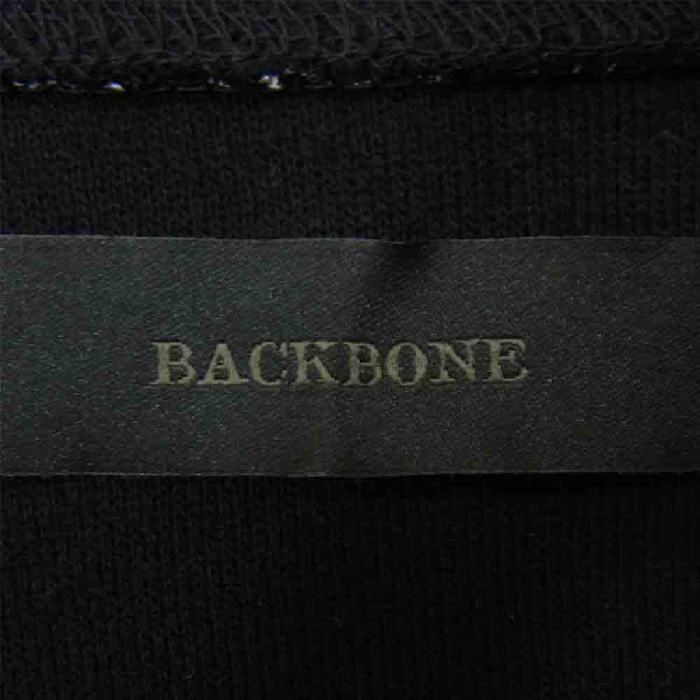BACKBONE バックボーン WHITE PIGMENT CHECKED PRINT FRENCH TERRY HOODIE ホワイト ピグメント チェックド プリント フレンチテリー フーディー フルジップ パーカー  ブラック系 S【美品】【中古】