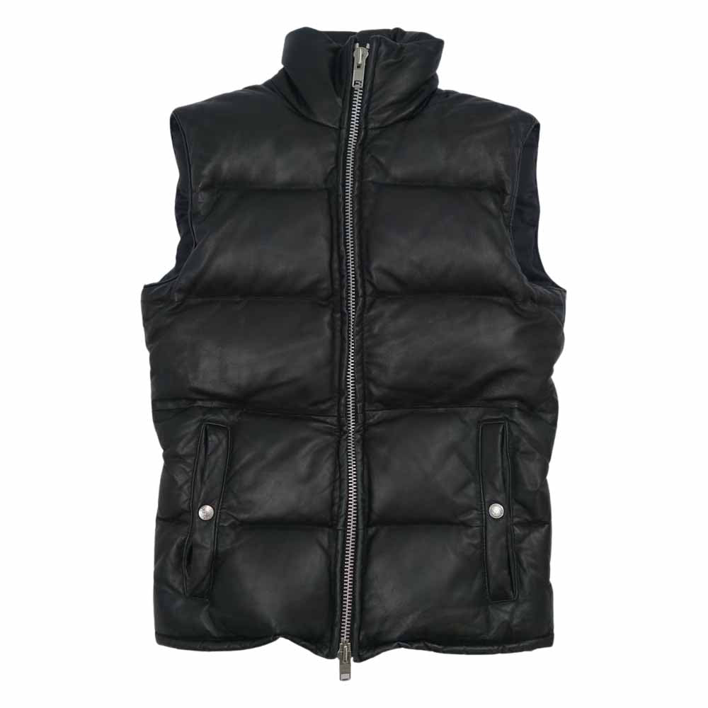 アラ ラム レザー 中綿　ベスト ブラック系 S【中古】