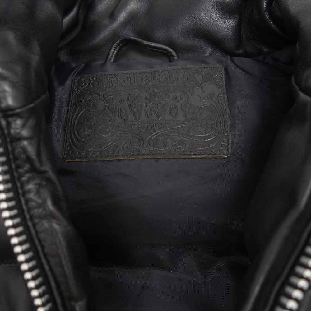 アラ ラム レザー 中綿　ベスト ブラック系 S【中古】