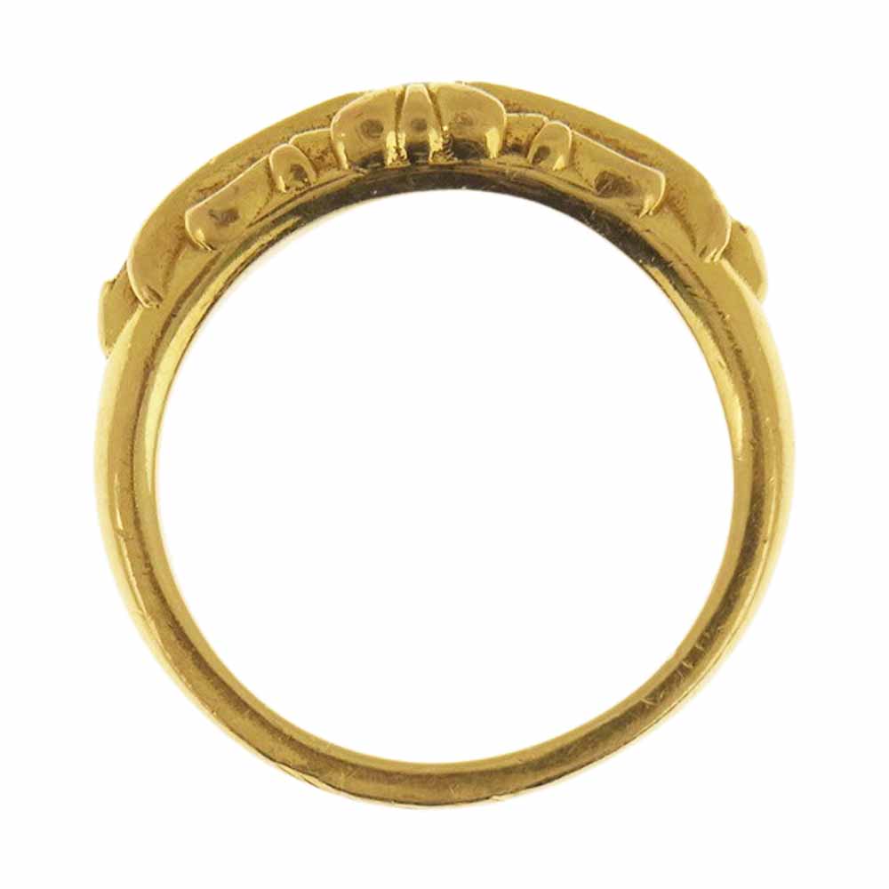 CHROME HEARTS クロムハーツ（原本無） 22K ベビークラシック フローラル クロス リング ゴールド系 19号【中古】