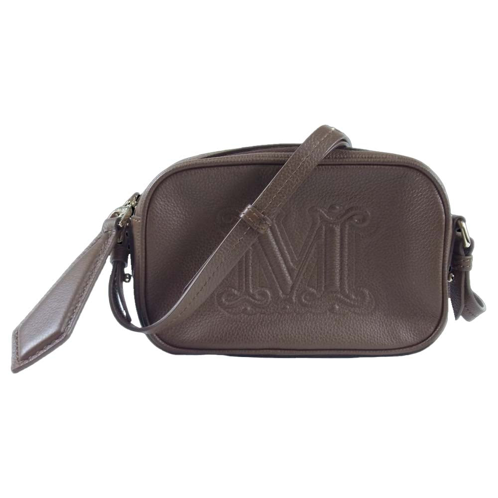 MAX MARA マックスマーラ 14-51-63407 イタリア製 国内正規品 ロゴ型押し カウレザー ミニショルダー ブラウン系【極上美品】【中古】