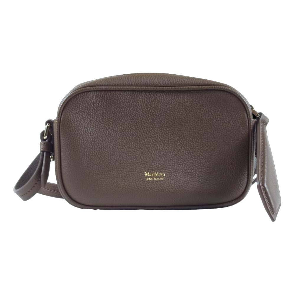 MAX MARA マックスマーラ 14-51-63407 イタリア製 国内正規品 ロゴ型押し カウレザー ミニショルダー ブラウン系【極上美品】【中古】