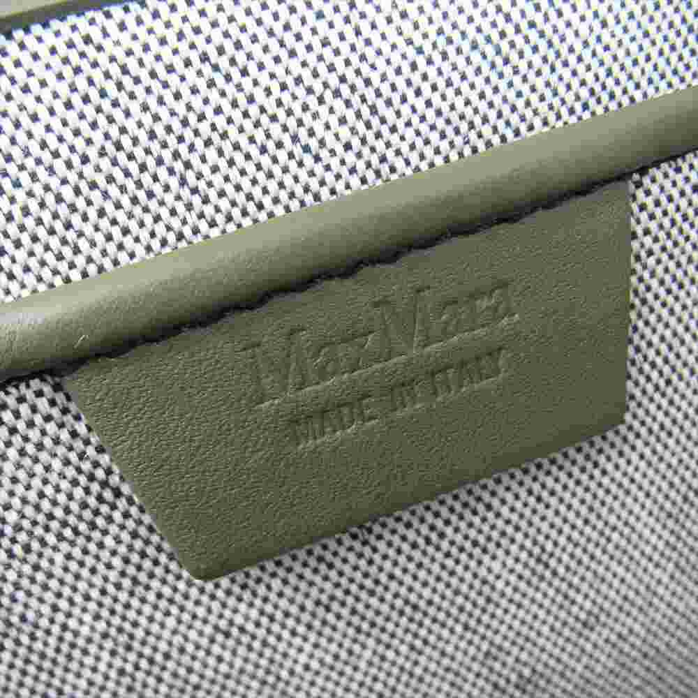 MAX MARA マックスマーラ 14-51-61697 イタリア製 国内正規品 クロコ型押し カウレザー バッグ 灰緑系【極上美品】【中古】