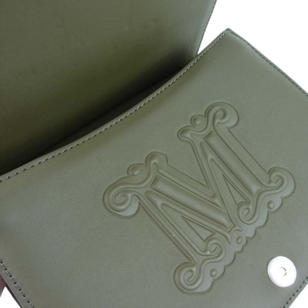 MAX MARA マックスマーラ 14-51-61697 イタリア製 国内正規品 クロコ型押し カウレザー バッグ 灰緑系【極上美品】【中古】