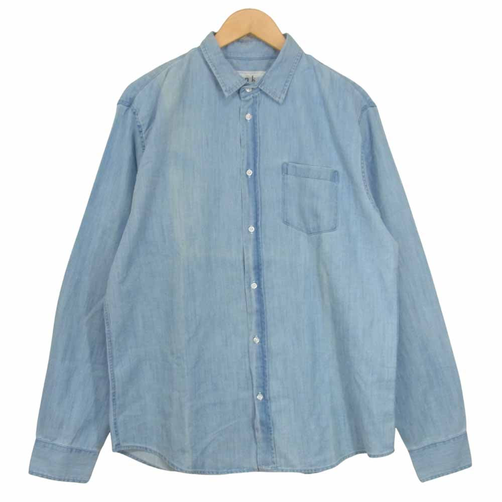 フランクアンドアイリーン 9920700008 LUKE STONEWASHED INDIGO TBWD 長袖 デニム シャツ ライトブルー系 L【中古】