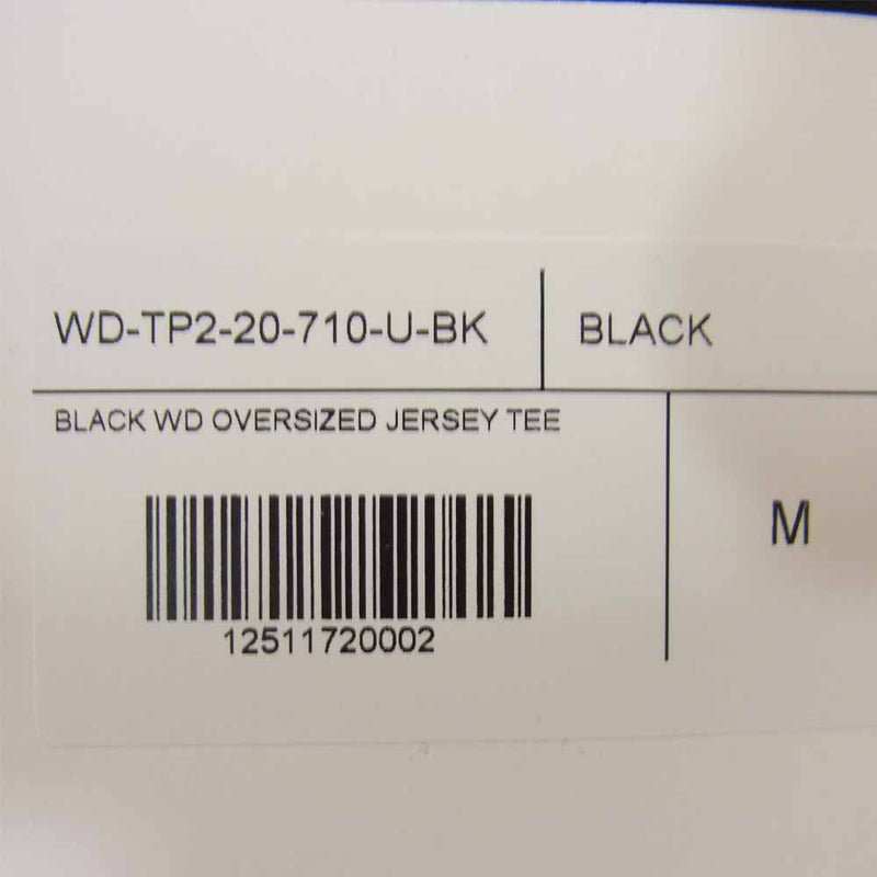 ウェルダン 21AW WD-TP2-20-710-U-BK OVERSIZED JERSEY TEE オーバーサイズ ジャージー Tシャツ ブラック系 M【新古品】【未使用】【中古】