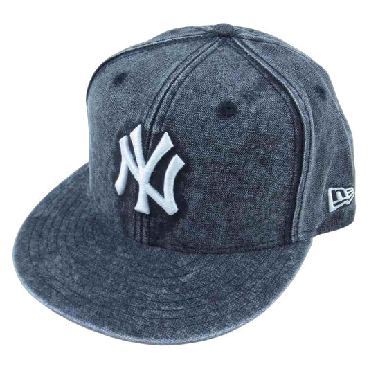 NEW ERA ニューエラ ウォッシュド加工 デニム ヤンキース キャップ ブラック系 7 1/2(59.6cm)【中古】