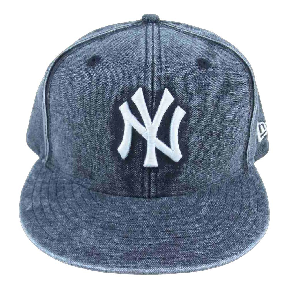 NEW ERA ニューエラ ウォッシュド加工 デニム ヤンキース キャップ ブラック系 7 1/2(59.6cm)【中古】
