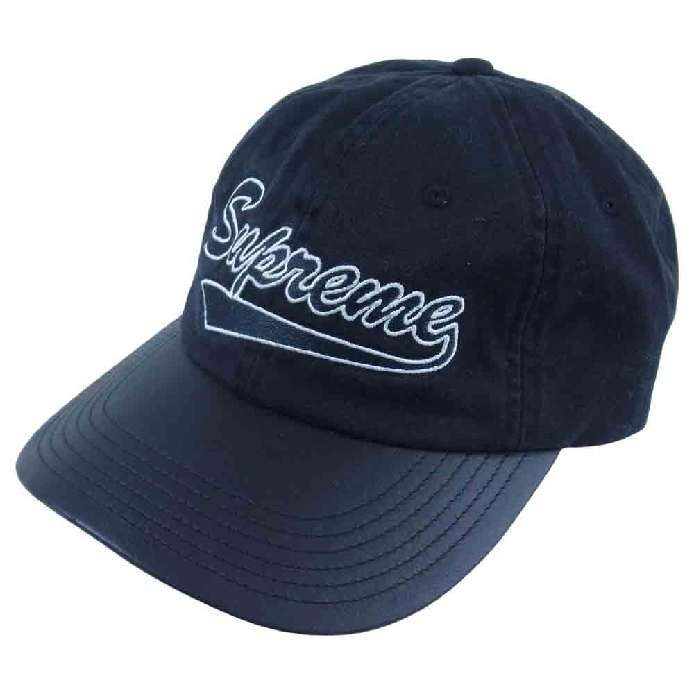 Supreme シュプリーム 21SS Leather Visor 6-Panel Cap レザー バイザー 6パネル キャップ ブラック系【中古】
