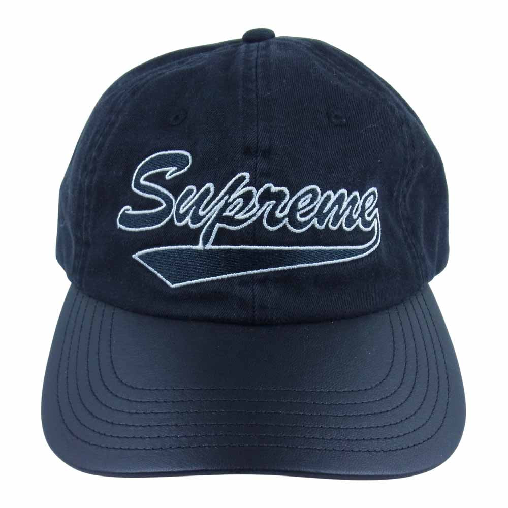 Supreme シュプリーム 21SS Leather Visor 6-Panel Cap レザー バイザー 6パネル キャップ ブラック系【中古】