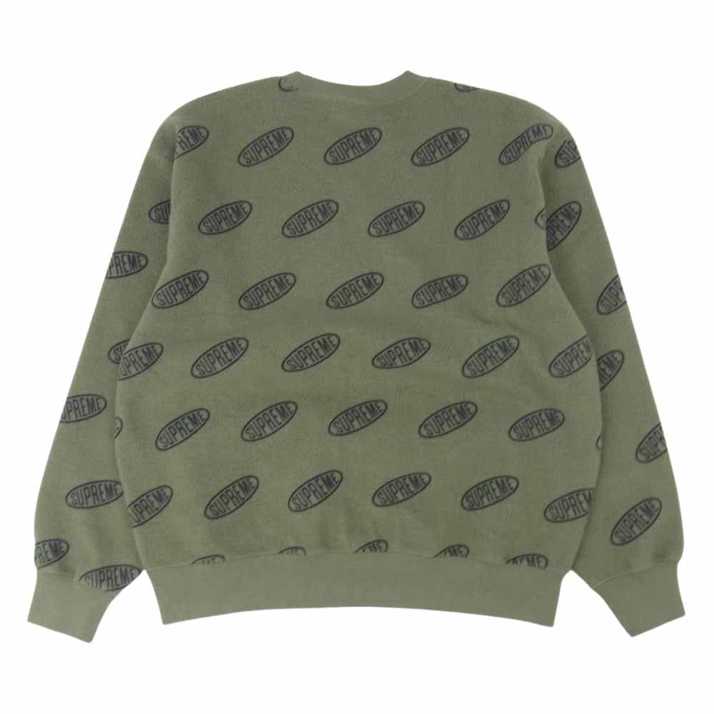 Supreme シュプリーム 21SS Liner Crewneck ライナー クルーネック 総柄 スウェット カーキ系 S【中古】