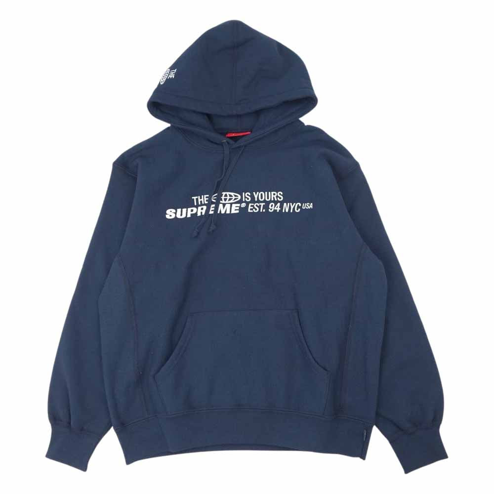 Supreme シュプリーム 21SS World Is Yours Hooded Sweatshirt ワールド イズ ユアーズ フーデッド スウェット パーカー ネイビー系 S【中古】