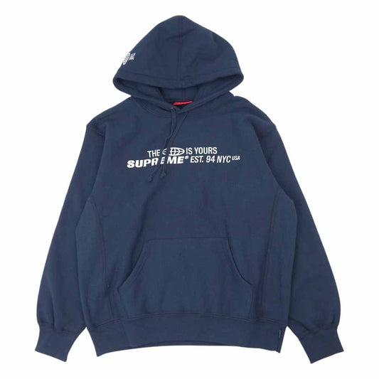 Supreme シュプリーム 21SS World Is Yours Hooded Sweatshirt ワールド イズ ユアーズ フーデッド スウェット パーカー ネイビー系 S【中古】
