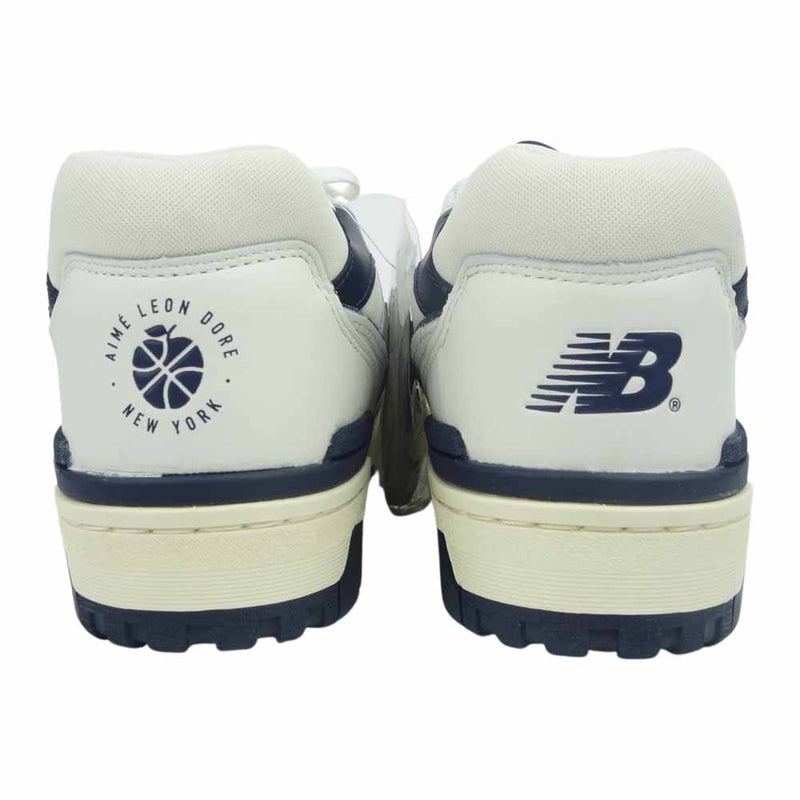 NEW BALANCE ニューバランス BB550ALF AIME LEON DORE エメ レオン ドレ レザー ローカット スニーカー ホワイト系 ネイビー系 28【新古品】【未使用】【中古】