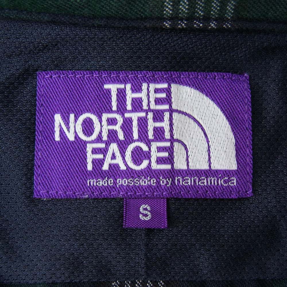 THE NORTH FACE ノースフェイス NT3900N PURPLELABEL パープルレーベル TWILL CHECK FIELD SHIRT ツイル チェック フィールド シャツ グリーン系 S【中古】